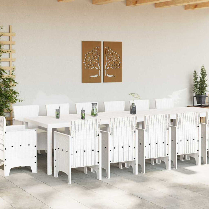 Have Spisebordssæt 15 pcs Hvid Polt rattan