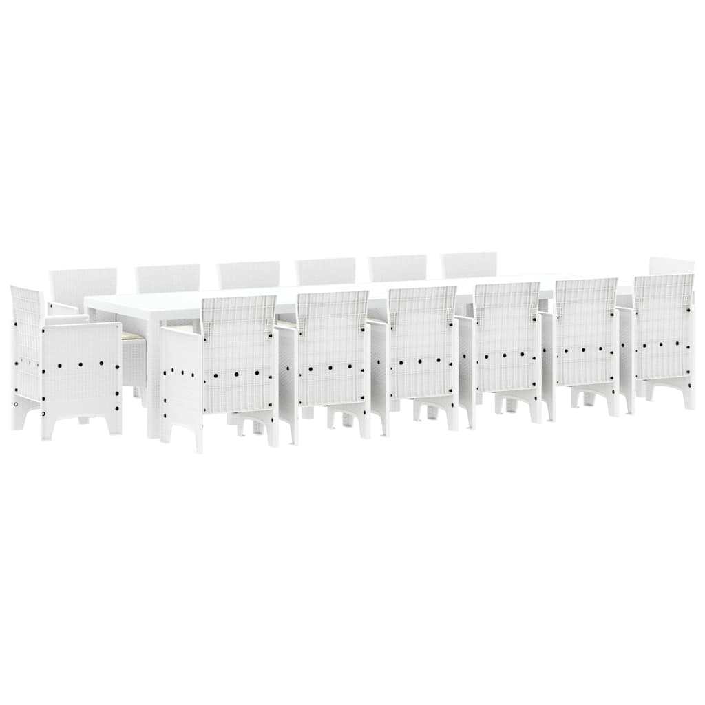 Have Spisebordssæt 15 pcs Hvid Polt rattan