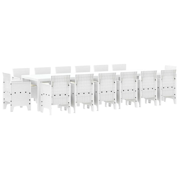 Have Spisebordssæt 15 pcs Hvid Polt rattan