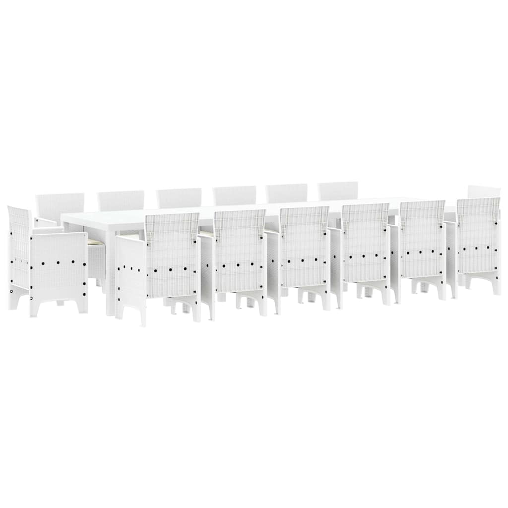 Have Spisebordssæt 15 pcs Hvid Polt rattan