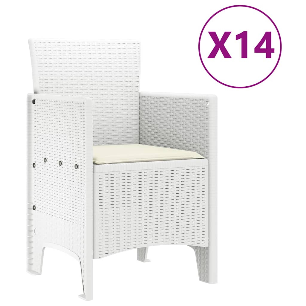 Have Spisebordssæt 15 pcs Hvid Polt rattan