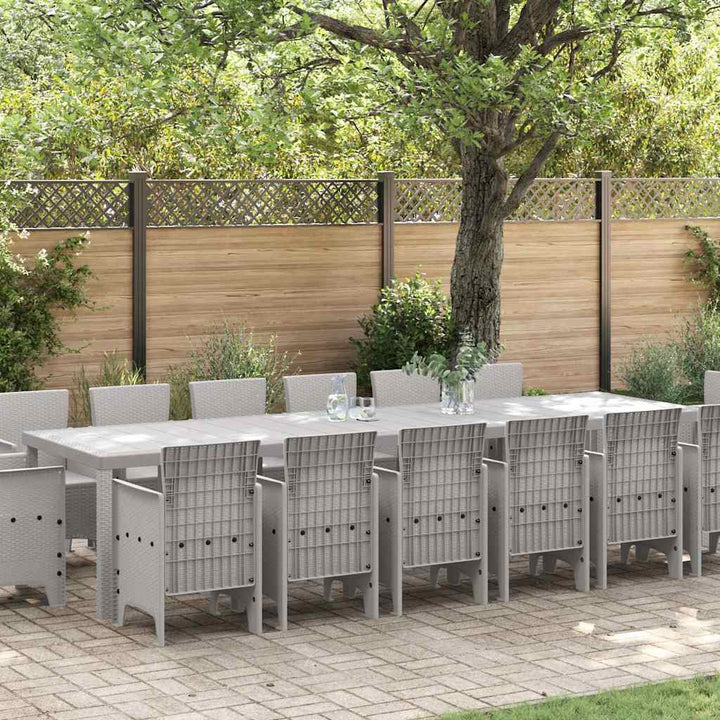 Have Spisebordssæt 15 pcs Lysegrå Polt rattan