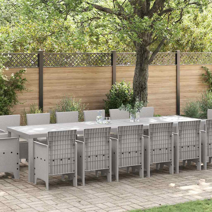 Have Spisebordssæt 15 pcs Lysegrå Polt rattan