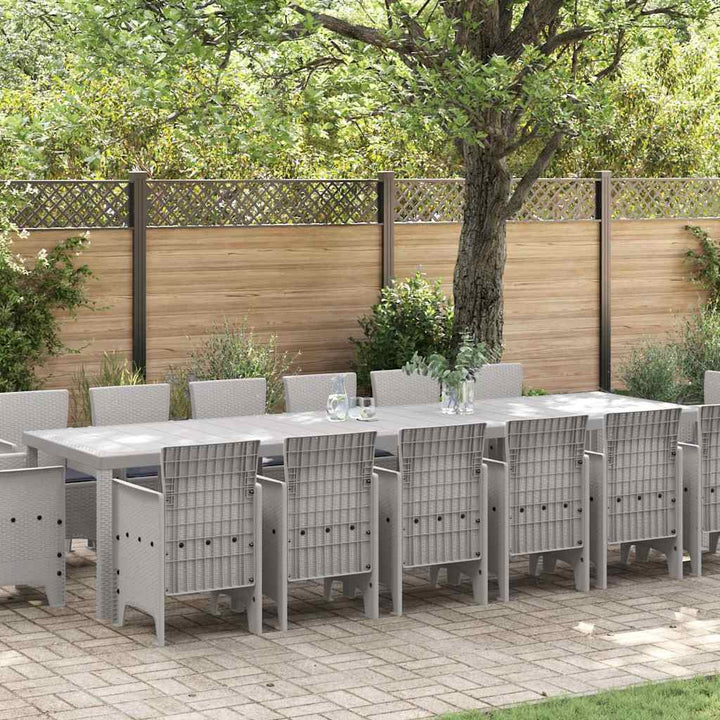 Have Spisebordssæt 15 pcs Lysegrå Polt rattan