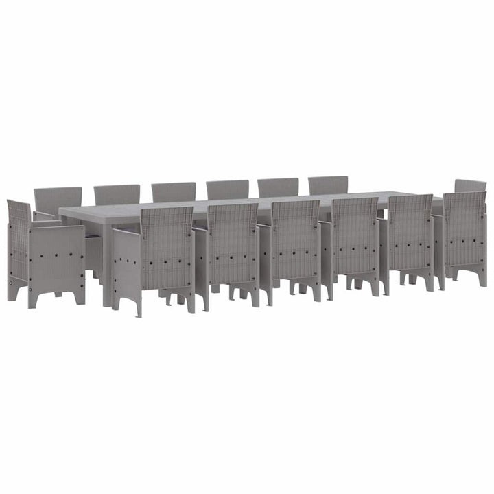 Have Spisebordssæt 15 pcs Lysegrå Polt rattan