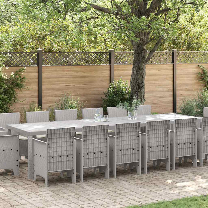 Have Spisebordssæt 15 pcs Lysegrå Polt rattan