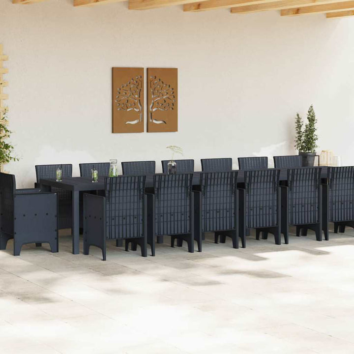 Have Spisebordssæt 17 pcs Antracit Polt rattan