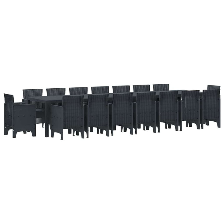 Have Spisebordssæt 17 pcs Antracit Polt rattan