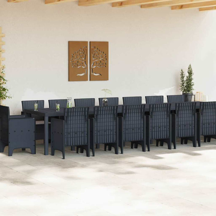 Have Spisebordssæt 17 pcs Antracit Polt rattan