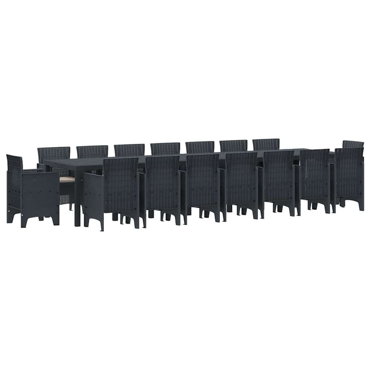 Have Spisebordssæt 17 pcs Antracit Polt rattan