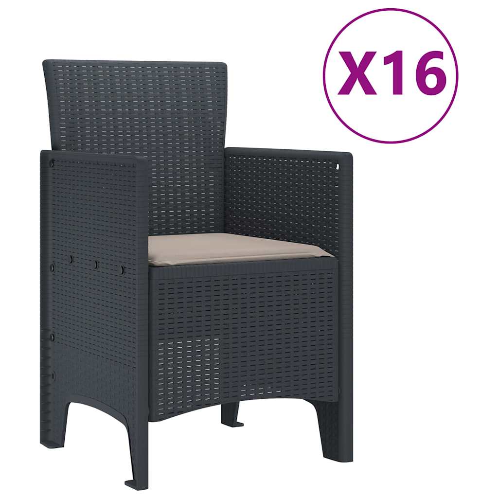 Have Spisebordssæt 17 pcs Antracit Polt rattan