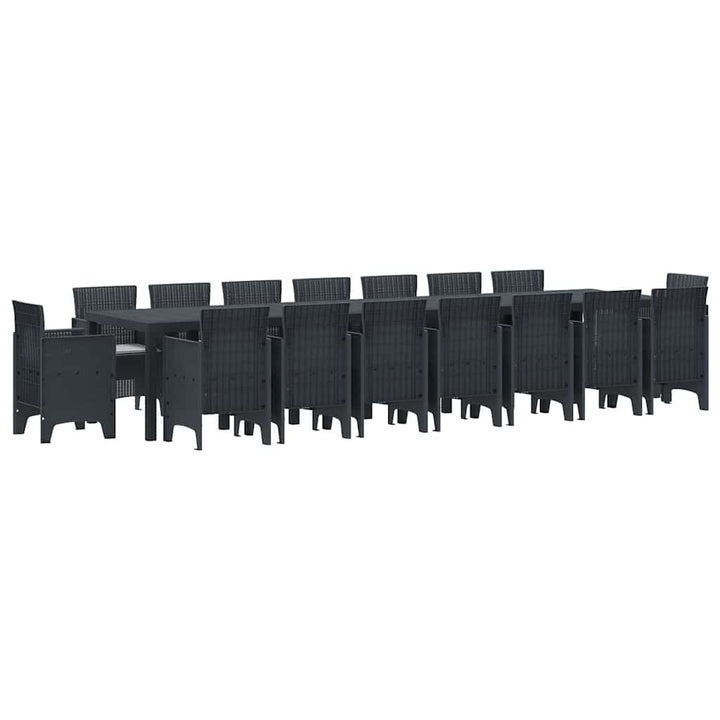 Have Spisebordssæt 17 pcs Antracit Polt rattan