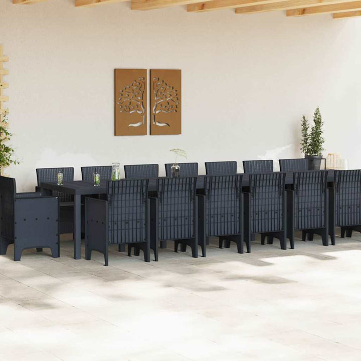 Have Spisebordssæt 17 pcs Antracit Polt rattan