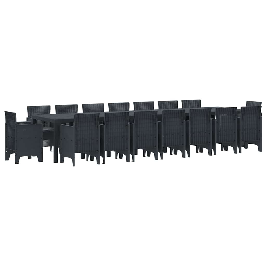 Have Spisebordssæt 17 pcs Antracit Polt rattan