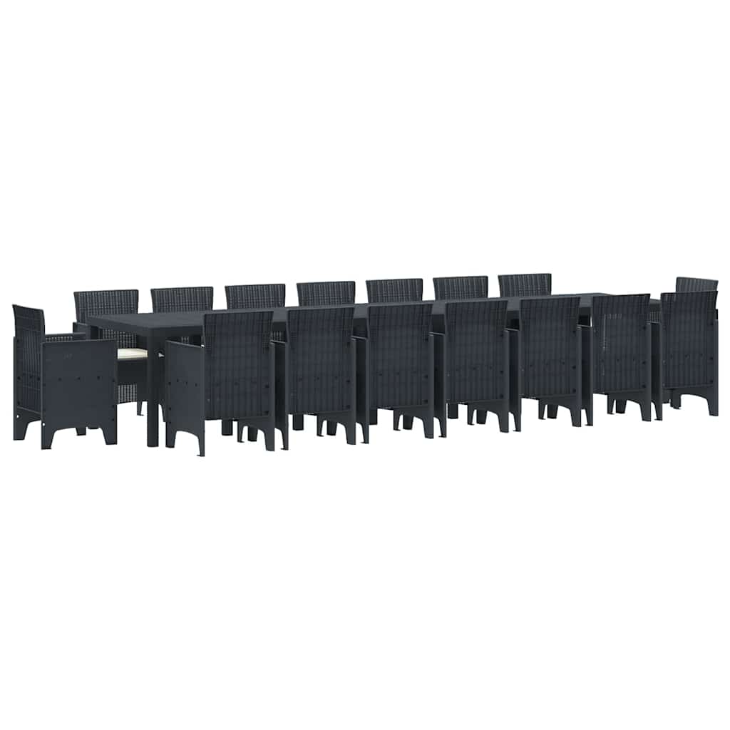 Have Spisebordssæt 17 pcs Antracit Polt rattan