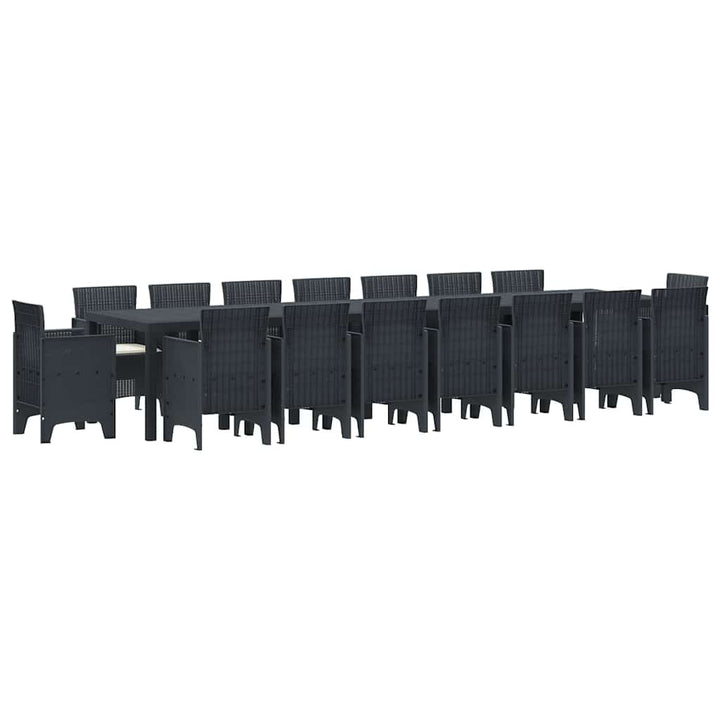 Have Spisebordssæt 17 pcs Antracit Polt rattan