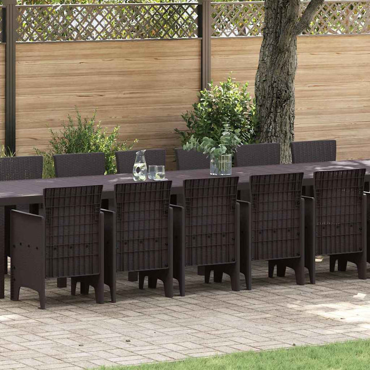 Have Spisebordssæt 17 pcs Brun Polt rattan