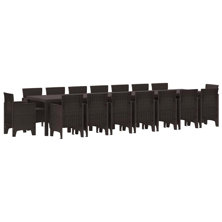 Have Spisebordssæt 17 pcs Brun Polt rattan