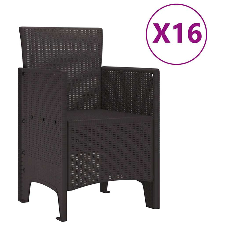 Have Spisebordssæt 17 pcs Brun Polt rattan
