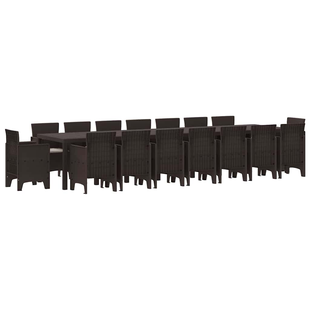 Have Spisebordssæt 17 pcs Brun Polt rattan