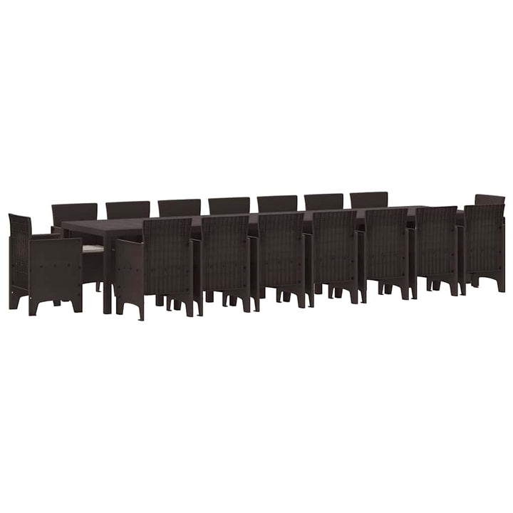Have Spisebordssæt 17 pcs Brun Polt rattan
