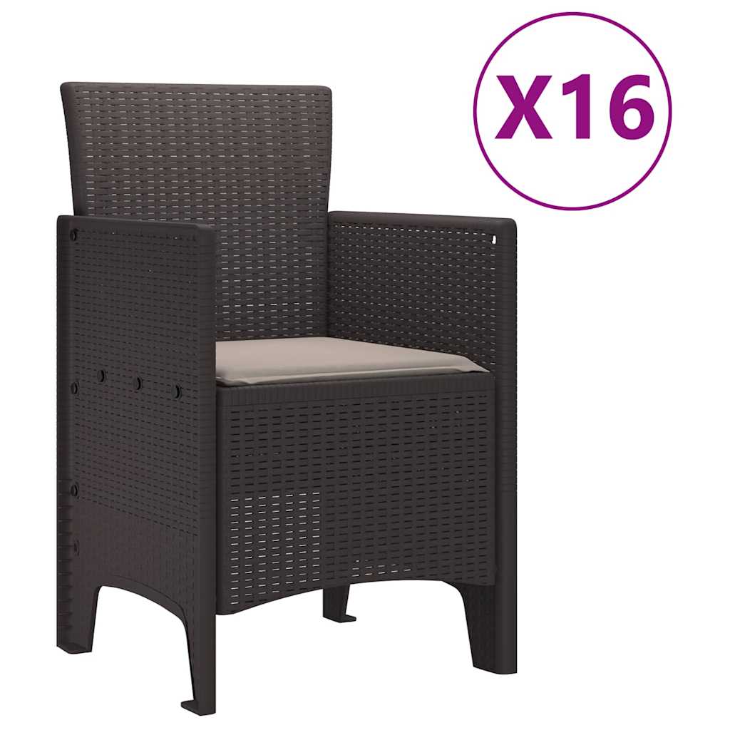 Have Spisebordssæt 17 pcs Brun Polt rattan