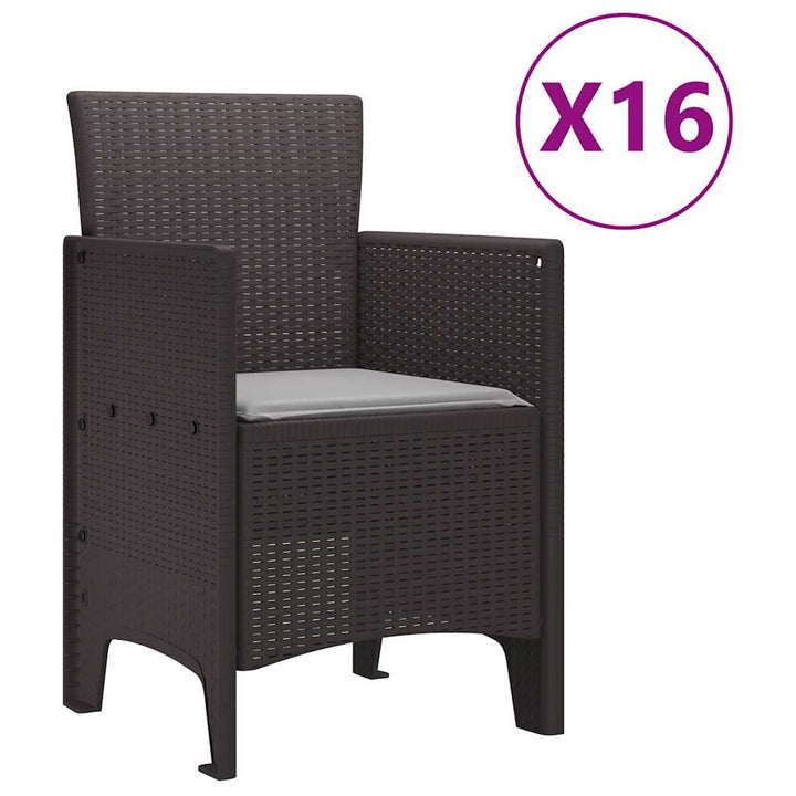 Have Spisebordssæt 17 pcs Brun Polt rattan