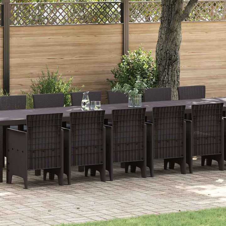 Have Spisebordssæt 17 pcs Brun Polt rattan