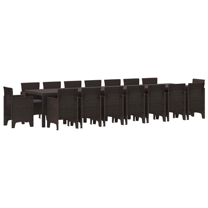 Have Spisebordssæt 17 pcs Brun Polt rattan