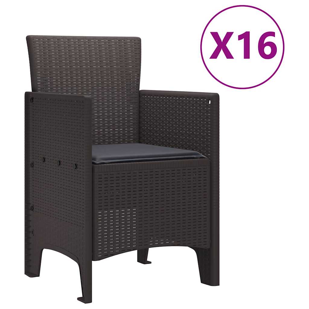 Have Spisebordssæt 17 pcs Brun Polt rattan