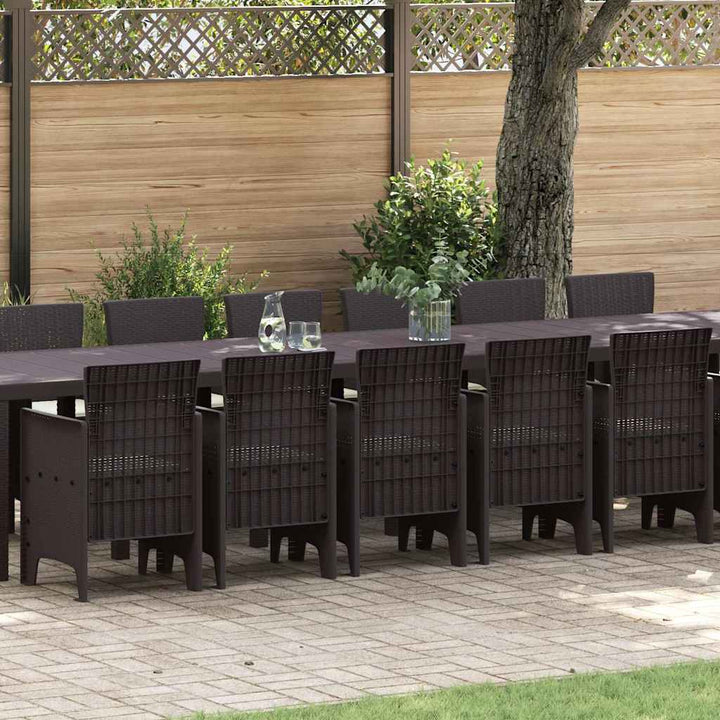 Have Spisebordssæt 17 pcs Brun Polt rattan