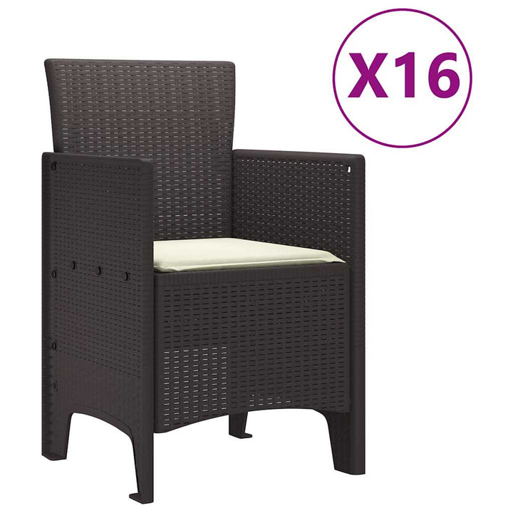 Have Spisebordssæt 17 pcs Brun Polt rattan