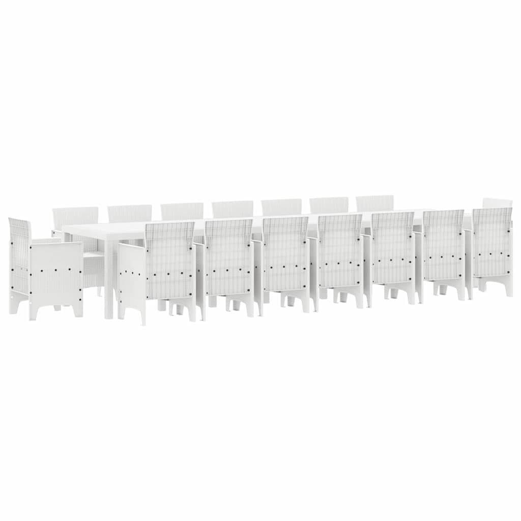 Have Spisebordssæt 17 pcs Hvid Polt rattan