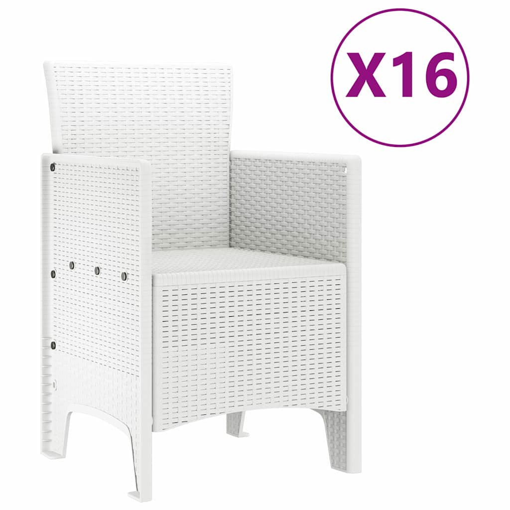 Have Spisebordssæt 17 pcs Hvid Polt rattan