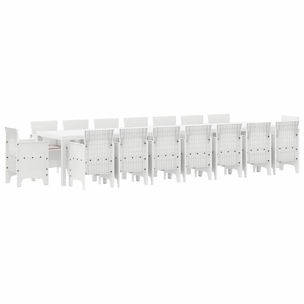 Have Spisebordssæt 17 pcs Hvid Polt rattan