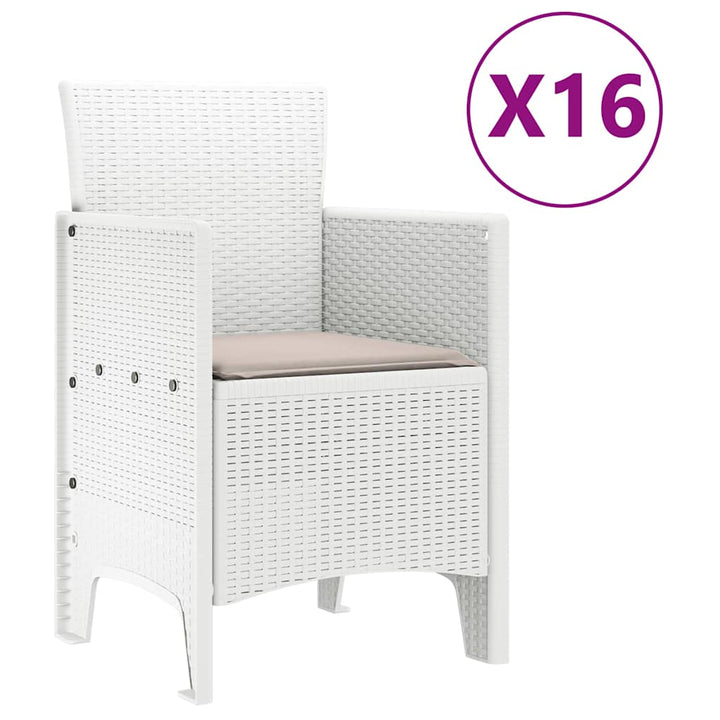 Have Spisebordssæt 17 pcs Hvid Polt rattan