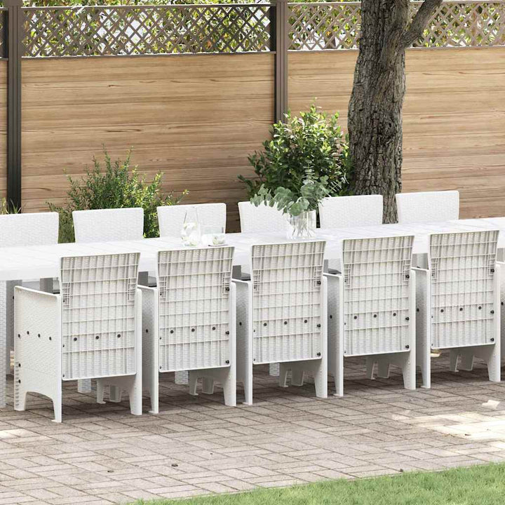 Have Spisebordssæt 17 pcs Hvid Polt rattan