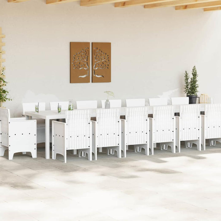 Have Spisebordssæt 17 pcs Hvid Polt rattan