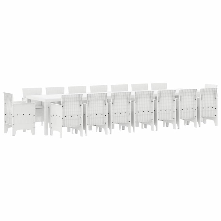 Have Spisebordssæt 17 pcs Hvid Polt rattan