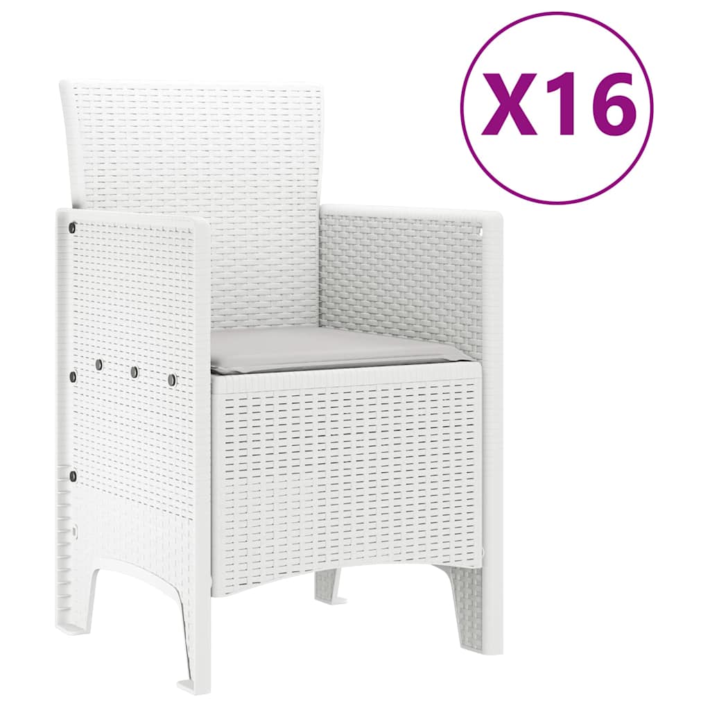 Have Spisebordssæt 17 pcs Hvid Polt rattan