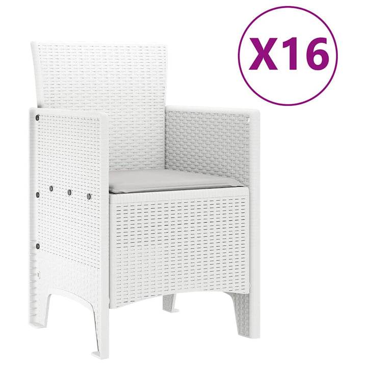 Have Spisebordssæt 17 pcs Hvid Polt rattan