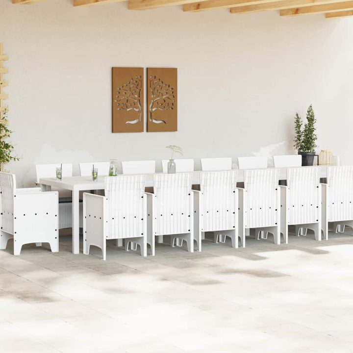 Have Spisebordssæt 17 pcs Hvid Polt rattan