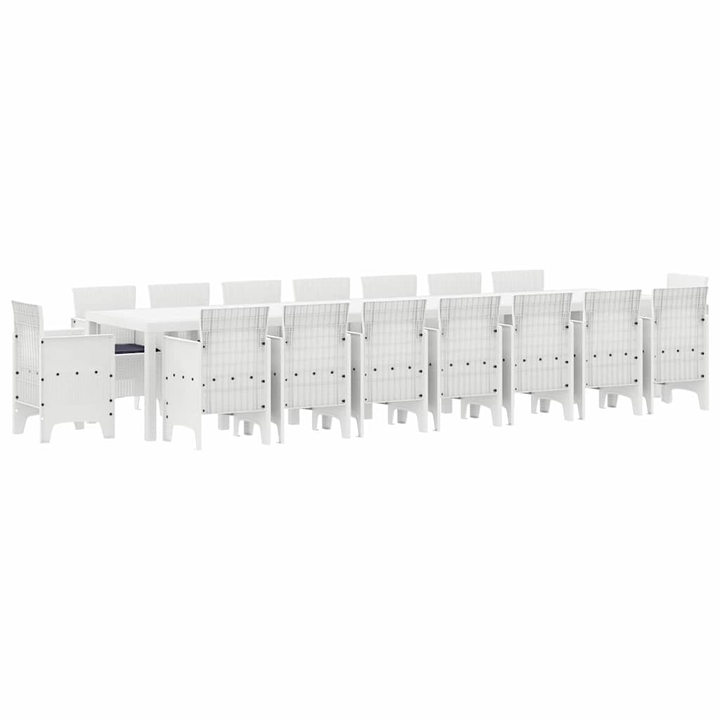 Have Spisebordssæt 17 pcs Hvid Polt rattan