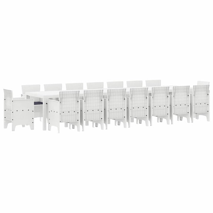 Have Spisebordssæt 17 pcs Hvid Polt rattan