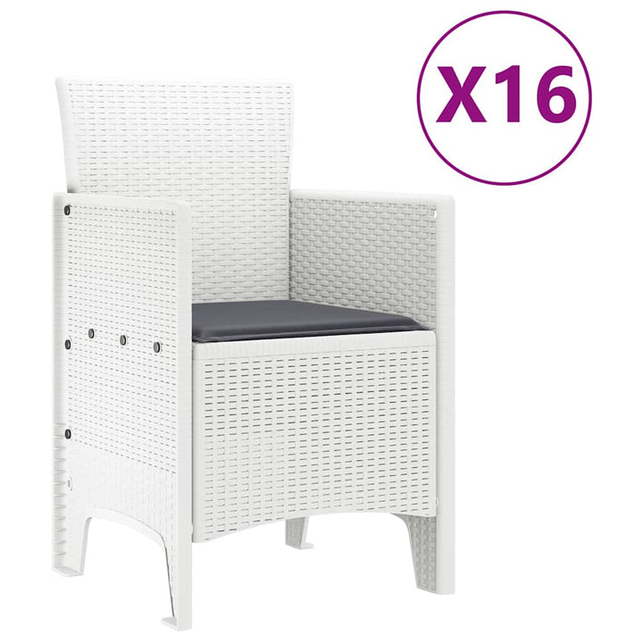 Have Spisebordssæt 17 pcs Hvid Polt rattan