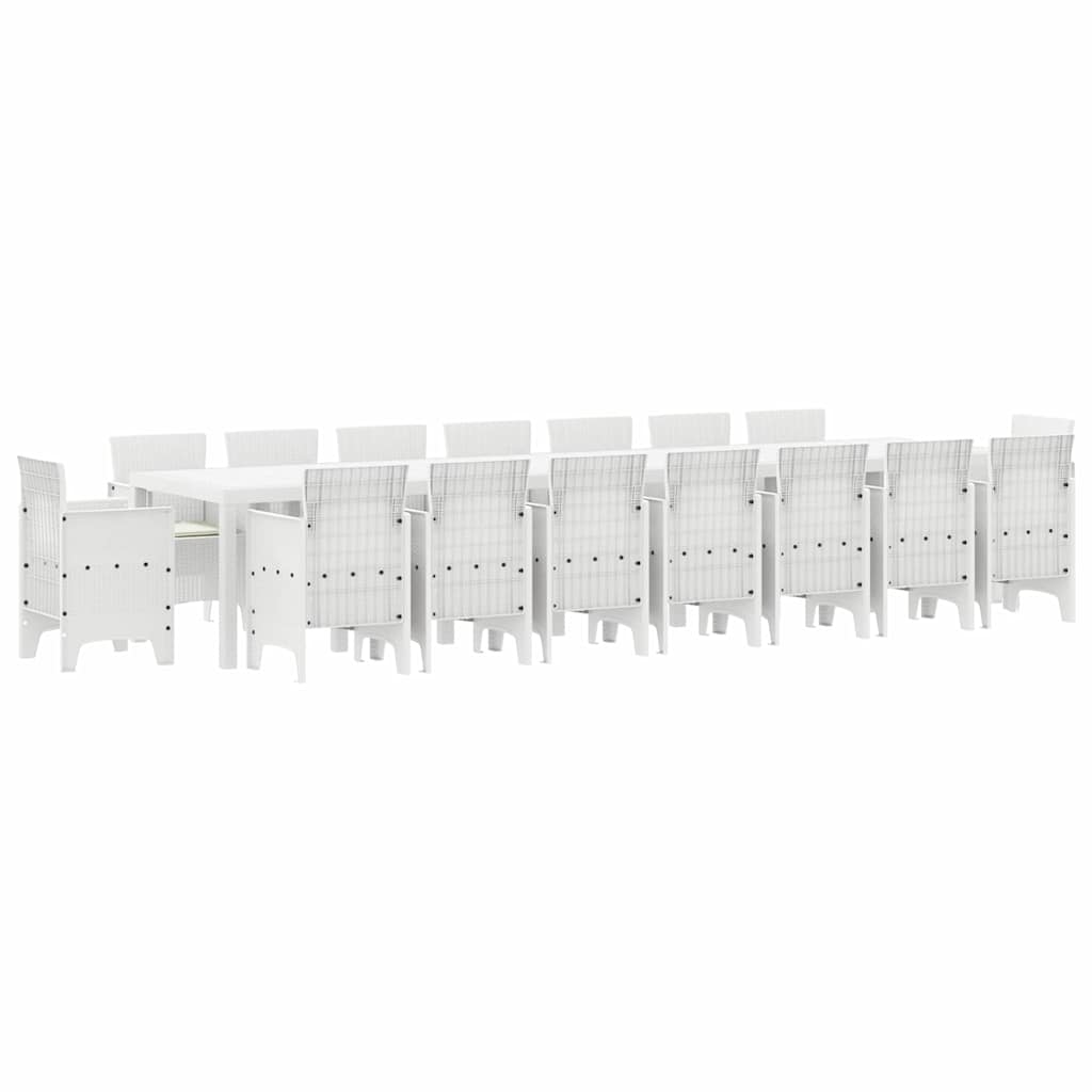 Have Spisebordssæt 17 pcs Hvid Polt rattan
