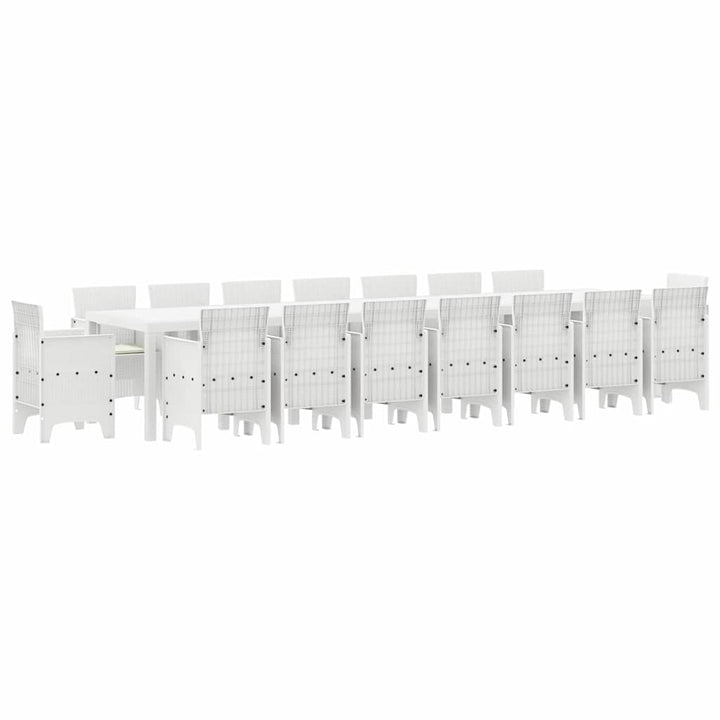 Have Spisebordssæt 17 pcs Hvid Polt rattan