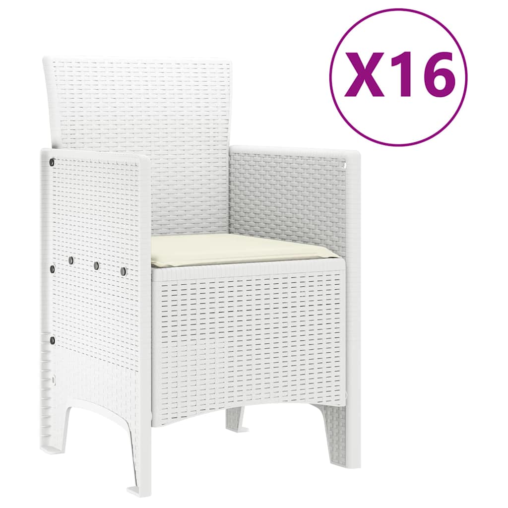 Have Spisebordssæt 17 pcs Hvid Polt rattan