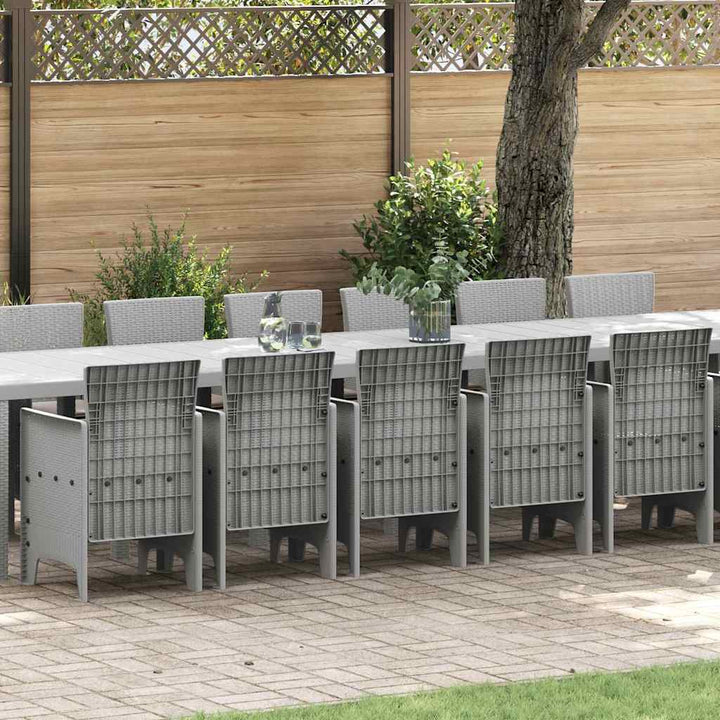 Have Spisebordssæt 17 pcs Lysegrå Polt rattan