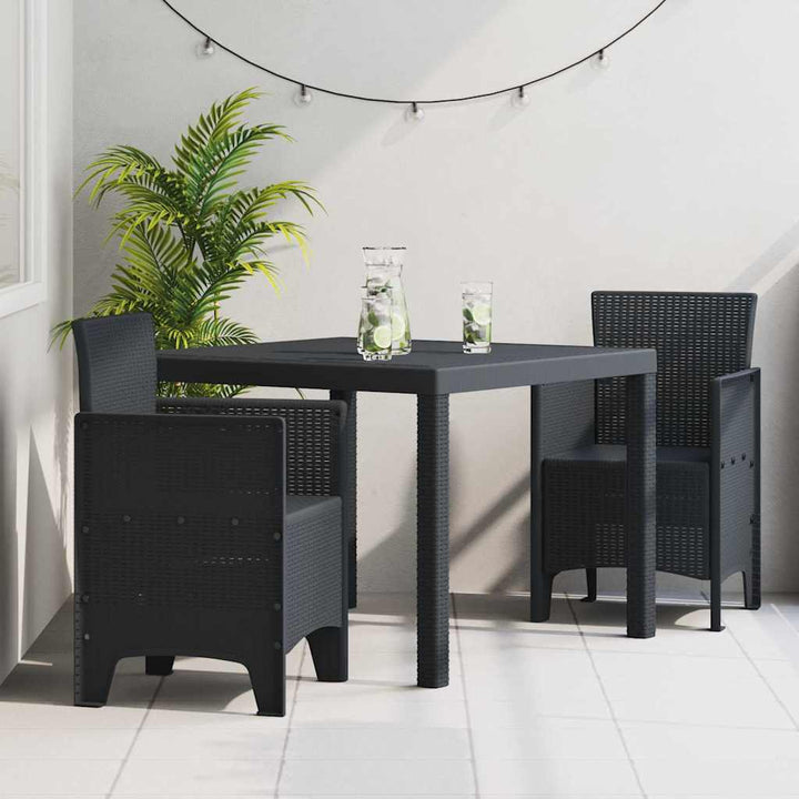 Have Spisebordssæt 3 pcs Antracit Polt rattan